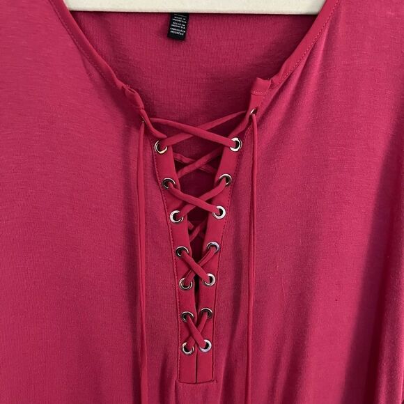 Gorgeous WHBM Bright Pink Lace Up Tank Large Excellent Condition - Picture 2 of 6